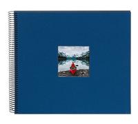 goldbuch Espiral Bella Vista, Recuerdos de Lino con Estampado de Portada, 40, álbum de Fotos para Pegar, Papel, Azul (páginas Negras), 35x30 cm