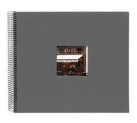 goldbuch Espiral Bella Vista, Recuerdos de Lino con Estampado de Portada, 40, álbum de Fotos para Pegar, Papel, Gris (páginas Negras), 35x30 cm