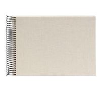 goldbuch 20723 Spiralalbum Bella Vista 40 páginas Blancas, Recuerdos de Lino, álbum Pegar Fotos, Gris Arena, 24x 17cm