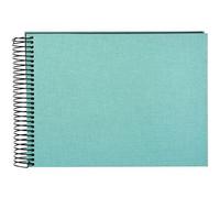 goldbuch Spiralalbum Bella Vista, Recuerdos de Lona con Espiral de 40 páginas Negras, álbum de Fotos para Pegar, Lino Papel, Azul Turquesa, ca. 24 x 17 x 2,8 cm