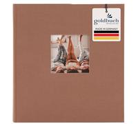 goldbuch Bella Vista Hazelnut 27 619 - Álbum de fotos con recortes para fotos, 30 x 31 cm, 60 páginas blancas con separadores de vidrio, libro de fotos de lino, tapa marrón