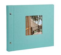 goldbuch Álbum de Fotos Bella Vista 26807 con 40 páginas Blancas con separadores de pergamino, álbum de Fotos expandible, álbum de Fotos de Lino, Aqua