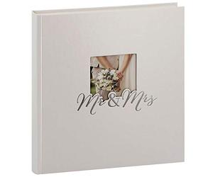 Goldbuch Boda Mr. & Mrs Fotos con 60 páginas Blancas y pergamino, Recuerdos con Troquelado para tu Propia Imagen, álbum de Papel Refinado con Relieve Plateado, ca. 30 x 31 x 4 cm (08 388)