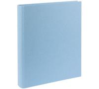goldbuch 37 729 Bella Vista - Carpeta de anillas (A4, tamaño 32 x 27,5 x 4,5 cm, grapadora con mecanismo de 4 anillas y abrazaderas, formato DIN A4, cubierta de lino, carpeta para grapas, color azul