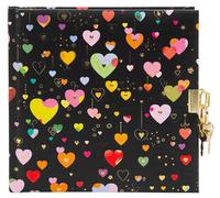 goldbuch Diario 44 484 Heart to Heart, diseño de corazón, diario infantil con 96 páginas blancas, cuaderno con cerradura, 2 llaves, cubierta de impresión, aprox. 16,5 x 16,5 x 1,5 cm