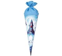 goldbuch- Espacio 35 cm, para Hermanos, Color Azul, con diseño de Nave Espacial, Paquete de Regalo de 35 x 11,5 cm, Bolsa de azúcar de cartón Lacado con Cierre de Fieltro niñas, x 11,5 cm (93 161)