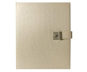 Goldbuch Summertime Trend 2 53605 - Carpeta archivadora para documentos DIN A4, con 5 bolsillos transparentes, ampliable con cerradura, carpeta de órgano de lino, aprox. 27,5 x 34 cm