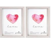 Goldbuch Verona - Marco de Fotos de Madera de Densidad Media (10 x 15 cm, Marco de Fotos con Soporte de Pared, Marco de 11,5 x 16,5 x 1,5 cm), Color Blanco (Paquete de 2)