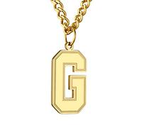 GoldChic Collar con Letras G de Oro Bano para Hombres Mujeres