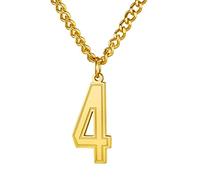 GoldChic Color Oro Colgante Numero de Suerte 0-9 Personalizable Cadena con Colgantes Numero de Futbol
