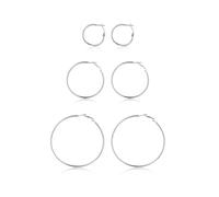 GOLDCHIC JEWELRY Juego de pendientes para Mujer modernos 30mm 50mm 70mm tres pares de Pendientes Acero Hoop Piercing Earrings