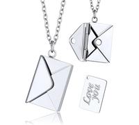 GoldChic JEWELRY Love You Collar Sobre Mujeres, Regalo Original Novia Abuela Madre, Te Quiero, Color Platino