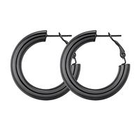 GOLDCHIC JEWELRY Pendientes Aro Chico Coco Hoop Earrings 30mm Piercing Pendiente Aro Negro para Hombre Niño Acero inoxidable Gratis caja de regalo, 5mm grosor pendientes creole aros