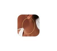 GoldChic Pendientes de Aro Dorado Acero Inoxidable 100mm Aros Extra Grandes Finos Oro Hipoalergénicos Ligeros Minimalistas Joyas de Mujer Chica