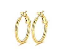 GoldChic Pendientes de Aro Dorado Acero Inoxidable 20mm Aros Pequeños Finos Oro Hipoalergénicos Ligeros Minimalistas Joyas de Mujer Chica