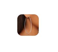 GoldChic Pendientes de Aro Grandes 100mm Diámetro Acero Inoxidable Hipoalergénico Plata Minimalistas Modernos Elegantes Moda Joyas de Mujer Chica Novia Amiga Madre