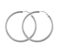 GoldChic Pendientes de Aro Plata Acero Inoxidable 80mm Aros Gruesos Grandes Plateado Hipoalergénicos Minimalistas Joyas de Mujer Chica