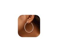 GoldChic Pendientes de Aro Plata Acero Inoxidable Hipoalergénico 50mm Diámetro Plateado Minimalista Moderno Elegante Joyas de Mujer Chica Novia Amiga Madre