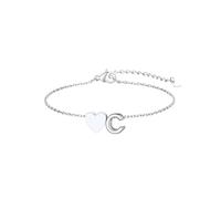 GoldChic Pulsera femenina de acero inoxidable, resistente al agua con bonito diseño de corazón y letra C. Con cadena ajustable de 16 cm + 5 cm, es un accesorio elegante, el regalo ideal para tu amiga.