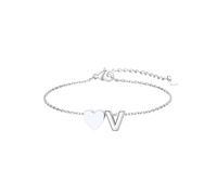 GoldChic Pulsera para mujer, impermeable con dije de corazón y letra V. Hecha de acero inoxidable, su cadena de mano ajustable mide 16 cm + 5 cm, es un regalo elegante ideal para tu hermana.