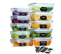 Goldeluxe 10 recipientes herméticos con tapa (5 x 1 L + 5 x 520 ml), cajas para congelación y preparación de alimentos, sin BPA, herméticos, apilables