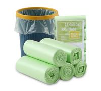 Goldeluxe 200 Bolsas de Basura Biodegradables 10L, Bolsas Compostables de Cocina, Bolsas de Basura 10 Litros Ecológicas, Bolsas Residuos de Almidón de Maíz (45x50cm, Verde)