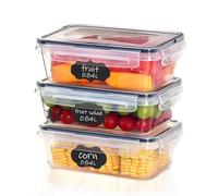 Goldeluxe 3 Contenedores Herméticos 840ml para Alimentos, Sin BPA, Apilables y Portátiles. Aptos para Frigorífico/Congelador, Microondas y Lavavajillas. Ideales para Comida, Fruta, Ensaladas y Sopas