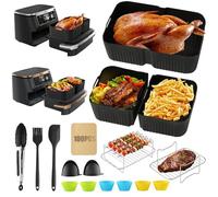 Goldeluxe Accesorio para freidora de aire caliente Ninja Foodi FlexDrawer 10,4 L AF500EU (20 piezas), molde de silicona para freidora de aire - Compatible con accesorios Ninja AF500EU