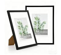 Goldeluxe Marcos de Fotos A4 Pack de 2, Marco de Fotos A4 de Madera Negra, Marcos para Fotos y Cuadros, para Decoración de Pared y Mesa, para Pósteres y Certificados