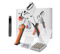 Goldeluxe remachadora ojales set con 1 alicate, 1 punzón, 300 pares de ojales metalicos y arandelas, apto para ojales para lonas, cuero, jeans, PVC, tarp y más