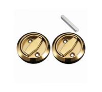 (Golden) 2pcs 304 Stainless Steel Fire Proof Rustproof Anti-theft Hidden Door Handles Doorknobs For Sliding Door
