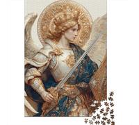 Golden Angel Armor Statue Rompecabezas Imposible,desafío para Adultos Entretenimiento Creativo 1000 Piezas Obra De Arte De Juego De para Adultos Y Niños 38x26cm/1000pcs