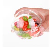 Golden Apple 35oz30sets Clear Plastic Cups for Ice Cream Snack Bowl with Dome lids No Hole