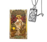 Golden Art Nouveau Tarot Deck- Tamaño 12x7 cm Principiantes - Incluye Collar de Tarot
