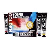 Golden Artist Colors, Acrílicos abiertos de secado lento, juego de mezcla de 12 colores, 0000925-0