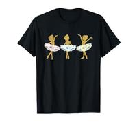 Golden Ballerina Trio Little Tutu Tres Colores Ballet Dance Camiseta