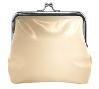 Golden Beige Glow - Monederos y bolsos para mujer, con cierre de beso, con hebilla, monedero para cambio, color beige dorado, brillo clásico, Beige dorado brillante, Clásico