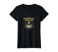 Golden Birthday Dreams: Elegante celebración de Reloj de Arena Camiseta, Mujer, Negro, XXL