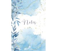 Golden Blooms: A Baby Blue Journal: A Lined Notebook with Elegant Gold & Floral Design