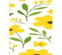 Golden Blooms Notebook: 125 page lined Composition Book for Teaches, Students, and Creative writing; Cute Yellow Florral Pattern Cover Design.