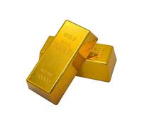 Golden Brick Toys 2PC 2025 Simulated Plastic Electroplating Hollow Gold Bricks Gold Bars Props Ornaments Gold Brick Decorations Activity Gold Bars Go