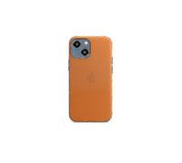 (Golden Brown) Leather Case for iPhone 13 Mini with Magsafe Technology and Enhanced Design