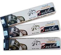 Golden Buddha Vijayshree, Lote de Incienso Aromático Masala Agarbathi x 3, Natural para Aromaterapia, Varitas en 3 Cajas de 15 grs.