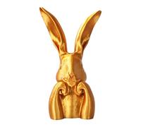 Golden Bunny - Figura 3D Printed, 3,82x4.21x7.87in Collectible Rabbit Sculpture | Home Decor Animal Figure, Decorative Accent For Bedroom, Living Room, Hallway, Shelf, Mesa, Bookshelf