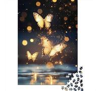 Golden Butterfly Rompecabezas Water Reflection 1000 Piezas Papel Reciclado Adultos Y Mayores De 12 Años Rompecabezas Extremadamente Difícil Y Desafiante 52x38cm/1000pcs