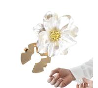 Golden Button Covers, Women’s Cufflink Jewelry, 10x8mm Flower Design Buttons with Decorative Feature, Button Embellishment, Covers with Shiny Finish, Accessories for Blouses and Dresses