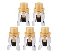 Golden Champagne Stopper Stainless Steel Reusable Bottle Sealer 5 Pack