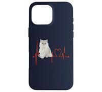 Golden Chinchilla Persa Cat Heartbeat ECG I Love My Cats Carcasa para iPhone 16 Pro MAX