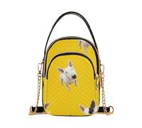 Golden Chinese Dragon Red - Bolsa para teléfono celular, 3 bolsillos, color rojo, Bull Terrier - Perros amarillos