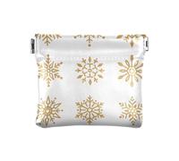 Golden Christmas Snow - Monedero pequeño de cuero para mujer, accesorios de viaje elegantes para hombres y mujeres, Golden Christmas Snow, 1 size